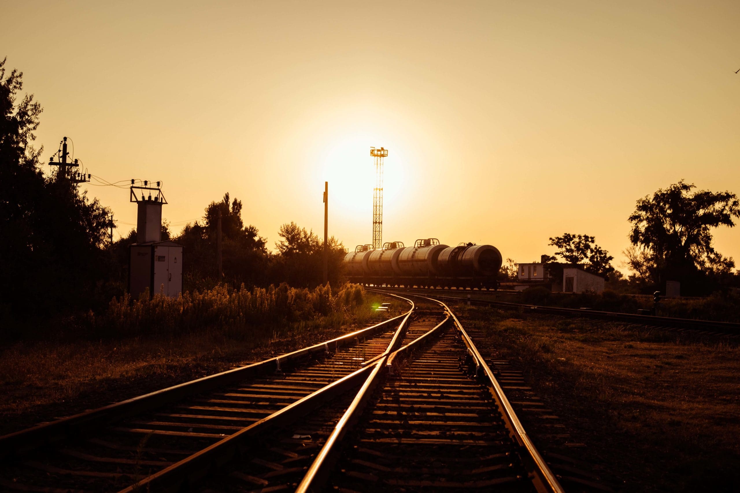 Treinspoor zonsondergang